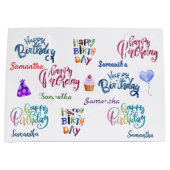 Gefeliciteerd Verjaardag Persoonlijke Aangepaste F Groot Cadeauzakje (Voorkant)