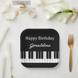 Gefeliciteerd Verjaardag Piano Speler Persoonlijk Papieren Bordje