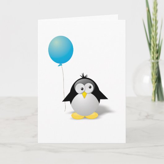 Gefeliciteerd Verjaardag Pinguïn Groet Kaart (Voorkant)