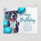 Gefeliciteerd Verjaardag Pit Bull Ansichtkaart Briefkaart (Voorkant)