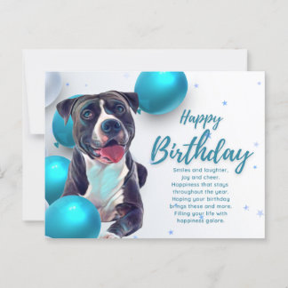 Gefeliciteerd Verjaardag Pit Bull Ansichtkaart Briefkaart