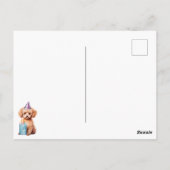 Gefeliciteerd verjaardag poedel met feesthoed & ve briefkaart (Achterkant)