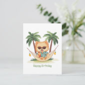 Gefeliciteerd Verjaardag Pomeranian Hond In Een Ha Briefkaart (Staand voorkant)