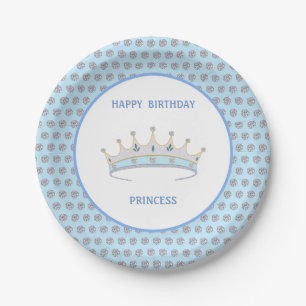 Gefeliciteerd Verjaardag Prinses & Tiara & Diamant Papieren Bordje