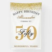 Gefeliciteerd Verjaardag Proost Op 50 Jaar Feest Spandoek (Verticaal)
