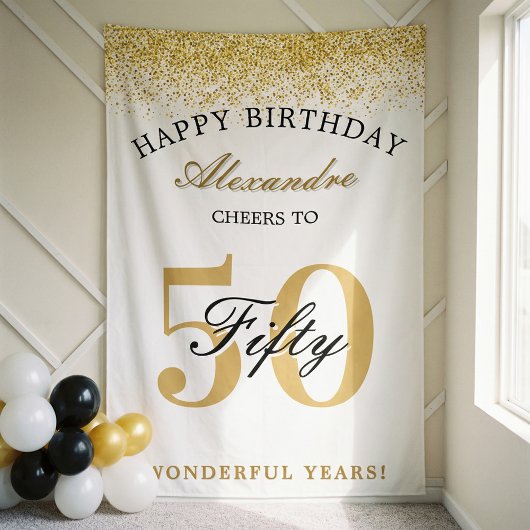 Gefeliciteerd Verjaardag Proost Op 50 Jaar Feest Spandoek