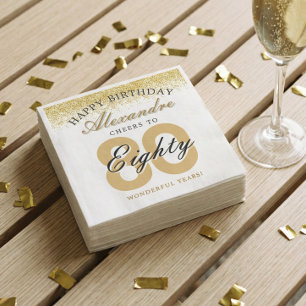 Gefeliciteerd Verjaardag Proost Op 80 Jaar Feest Servet
