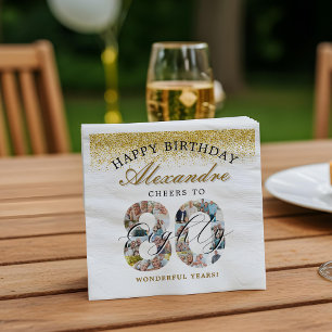 Gefeliciteerd Verjaardag Proost Op 80 Jaar Fotocol Servet