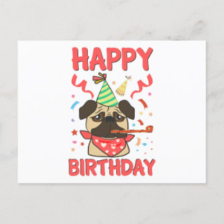 Gefeliciteerd Verjaardag Pug Bulldog Briefkaart