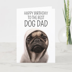 Gefeliciteerd verjaardag   Pug in een hoodie Kaart