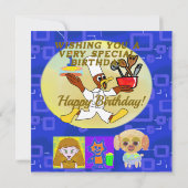 Gefeliciteerd Verjaardag Puppy Ruimteschip Chef Notitiekaartje (Achterkant)