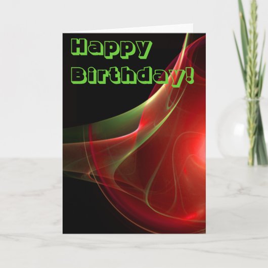 Gefeliciteerd Verjaardag Rood Groen Abstracte Leg Kaart (Voorkant)