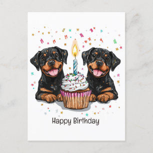 Gefeliciteerd Verjaardag Rottweiler Honden Briefkaart