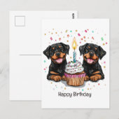 Gefeliciteerd Verjaardag Rottweiler Honden Briefkaart (Voorkant / Achterkant)