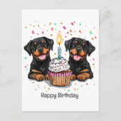 Gefeliciteerd Verjaardag Rottweiler Honden Briefkaart (Voorkant)