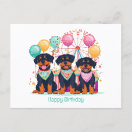 Gefeliciteerd Verjaardag Rottweiler Honden Op Een  Briefkaart