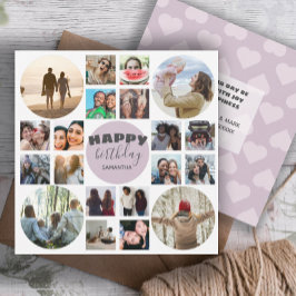 Gefeliciteerd Verjaardag Roze 20 Foto Collage Kaar Kaart