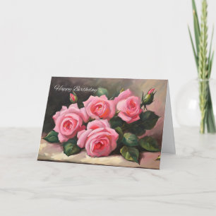 Gefeliciteerd Verjaardag Roze Rozen Kaart