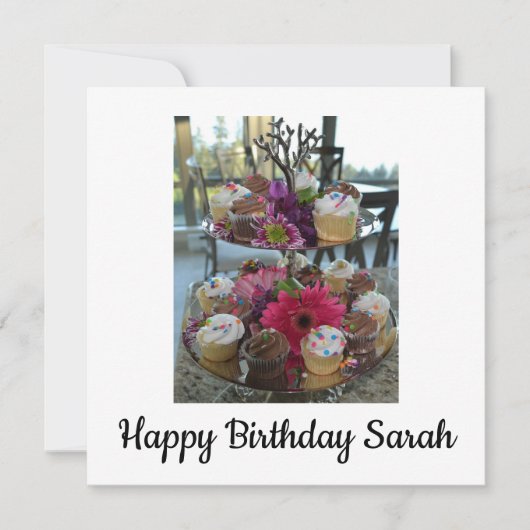 Gefeliciteerd verjaardag Sarah Aankondiging (Voorkant)