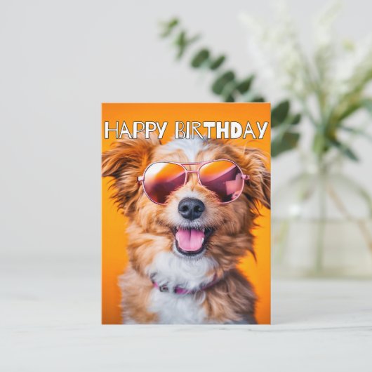 Gefeliciteerd Verjaardag Schattig Feest Dier Briefkaart