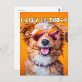 Gefeliciteerd Verjaardag Schattig Feest Dier Briefkaart (Voorkant / Achterkant)