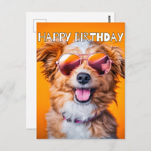 Gefeliciteerd Verjaardag Schattig Feest Dier Briefkaart (Voorkant / Achterkant)