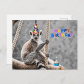 Gefeliciteerd Verjaardag Schattige Grappige Lemur Briefkaart (Voorkant / Achterkant)