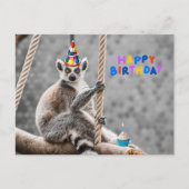 Gefeliciteerd Verjaardag Schattige Grappige Lemur Briefkaart (Voorkant)