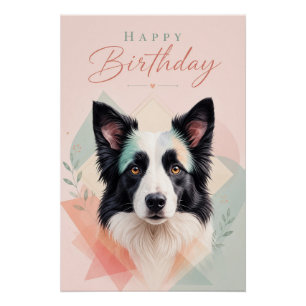 Gefeliciteerd Verjaardag Schattige Zwarte Witte Ho Perfect Poster