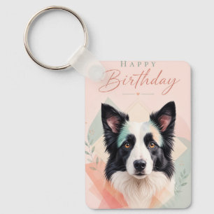 Gefeliciteerd Verjaardag Schattige Zwarte Witte Ho Sleutelhanger