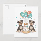 Gefeliciteerd Verjaardag Schnauzer Honden Briefkaart (Voorkant / Achterkant)