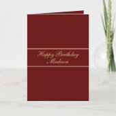 Gefeliciteerd Verjaardag Script Naam Bourgondië Go Kaart (Voorkant)