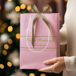 Gefeliciteerd Verjaardag Script Naam Poeder Roze G Medium Cadeauzakje