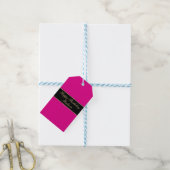 Gefeliciteerd Verjaardag Script Naam Roze Zwart Go Cadeaulabel (Met Touw)