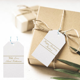 Gefeliciteerd Verjaardag Script Naam Wit Goud Cadeaulabel