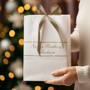 Gefeliciteerd Verjaardag Script Naam Wit Goud Medium Cadeauzakje