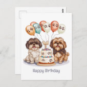 Gefeliciteerd Verjaardag Shih Tzu Honden Verjaarda Briefkaart (Voorkant / Achterkant)