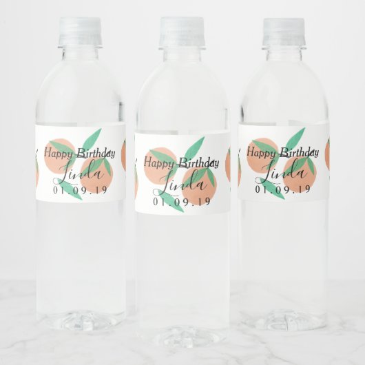Gefeliciteerd Verjaardag Sinaasappels Script Feest Waterfles Etiket (Flessen)