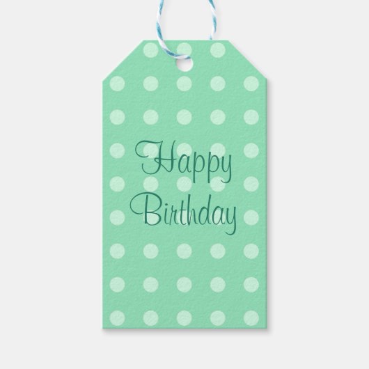 Gefeliciteerd Verjaardag Sjabloon Rustieke Stippen Cadeaulabel (Voorkant)
