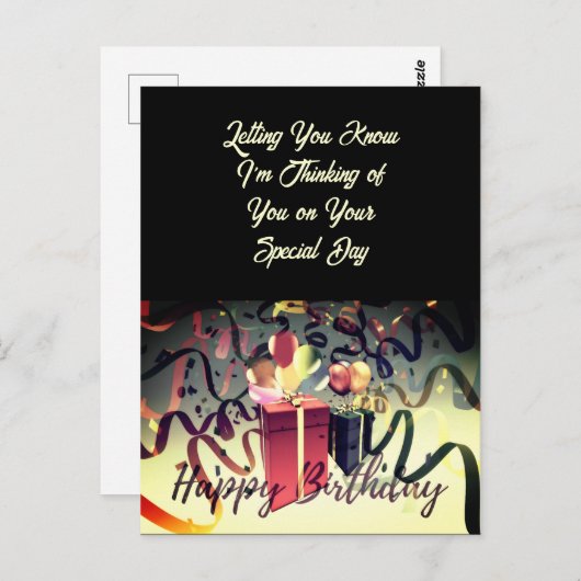 Gefeliciteerd Verjaardag Speciale Dag Ansichtkaart Briefkaart (Voorkant / Achterkant)
