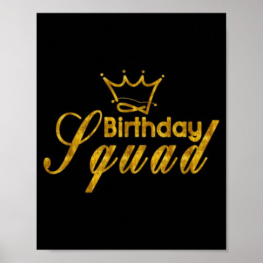 Gefeliciteerd verjaardag squad koning kroon feest poster (Voorkant)