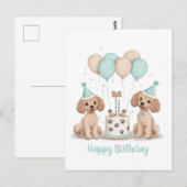 Gefeliciteerd Verjaardag Standaard Poodle Honden Briefkaart (Voorkant / Achterkant)