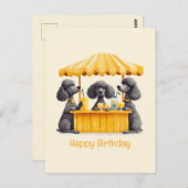 Gefeliciteerd Verjaardag Standaard Poodle Honden L Briefkaart (Voorkant / Achterkant)