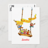 Gefeliciteerd Verjaardag Swing Children Briefkaart (Voorkant / Achterkant)