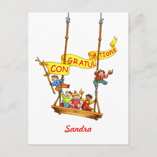 Gefeliciteerd Verjaardag Swing Children Briefkaart (Voorkant)