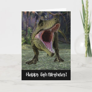 Gefeliciteerd Verjaardag T-rex Tyrannosaurus Aange Kaart