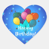 Gefeliciteerd verjaardag... Tijd om te vieren! Hart Sticker (Voorkant)