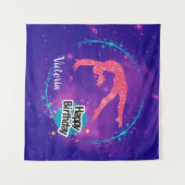 Gefeliciteerd Verjaardag Turnen Galaxy Tumbling Wandkleed (Voorkant (horizontaal))