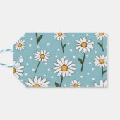 Gefeliciteerd Verjaardag Turquoise Cute Daisy Bloe Cadeaulabel (Achterkant Horizontaal)