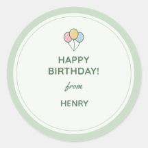 "Gefeliciteerd Verjaardag Van" Naam Cadeau Sticker